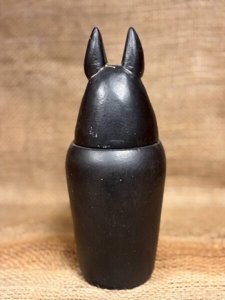 Black Stone Anubis Canopic Jar, Egyptian Mythology Sculpture - صورة إضافية 3