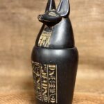 Black Stone Anubis Canopic Jar, Egyptian Mythology Sculpture - صورة إضافية 6