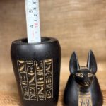 Black Stone Anubis Canopic Jar, Egyptian Mythology Sculpture - صورة إضافية 8