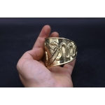 Brass Hathor Knot Bracelet: Egyptian Winged Cobra Talisman
