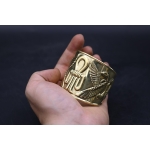 Brass Hathor Knot Bracelet: Egyptian Winged Cobra Talisman