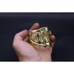 Brass Hathor Knot Bracelet: Egyptian Winged Cobra Talisman