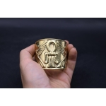 Brass Hathor Knot Bracelet: Egyptian Winged Cobra Talisman