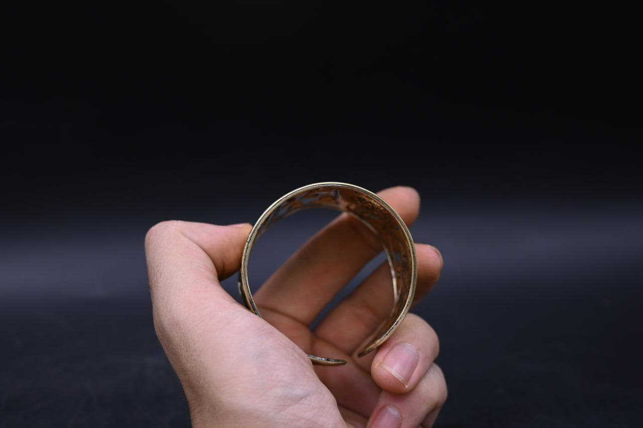 Brass Nile Key Bracelet: Winged Cobra Talisman, Egyptian Protection