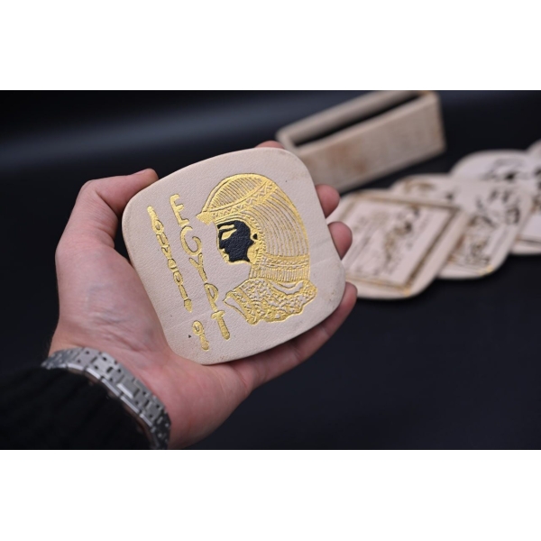 coasters-Egyptian pharaonic style coasters- Egyptian Antiques-Egyptian - صورة إضافية 2