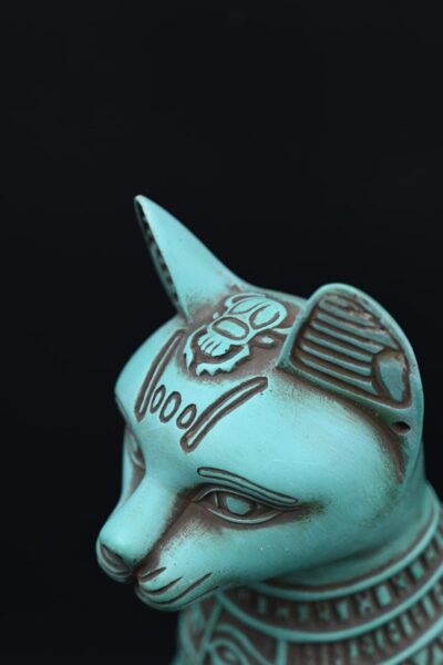 Egyptian Bastet Cat Statue, Hollow Stone Goddess Sculpture, 15.7 inch - صورة إضافية 4