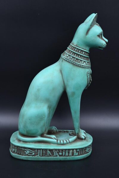 Egyptian Bastet Cat Statue, Hollow Stone Goddess Sculpture, 15.7 inch - صورة إضافية 7