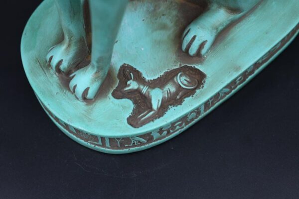 Egyptian Bastet Cat Statue, Hollow Stone Goddess Sculpture, 15.7 inch - صورة إضافية 8