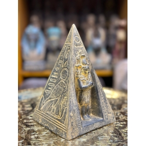 Egyptian Black Stone Pyramid – Handcrafted Horus Monument