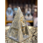Egyptian Black Stone Pyramid – Handcrafted Horus Monument