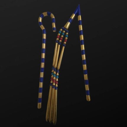 Egyptian Crook and Flail Set, Symbol of Sovereignty, Museum Art Replica