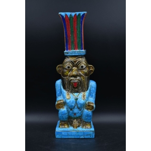 Egyptian God Bes Statue: Gemstone Home Decor