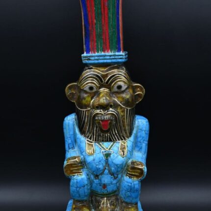 Egyptian God Bes Statue: Gemstone Home Decor