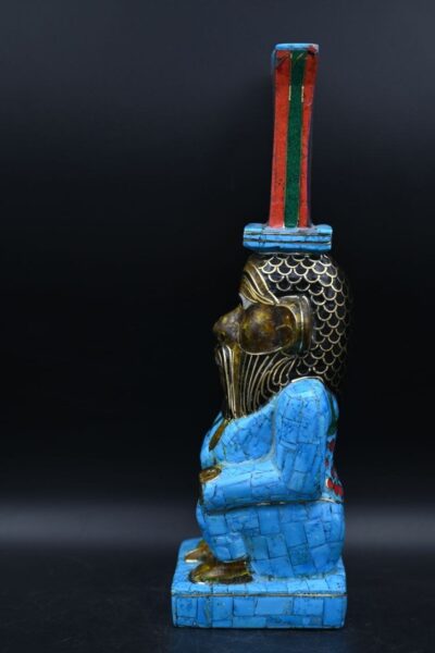 Egyptian God Bes Statue: Gemstone Home Decor - صورة إضافية 2