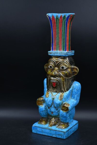 Egyptian God Bes Statue: Gemstone Home Decor - صورة إضافية 3