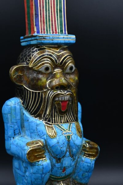 Egyptian God Bes Statue: Gemstone Home Decor - صورة إضافية 5
