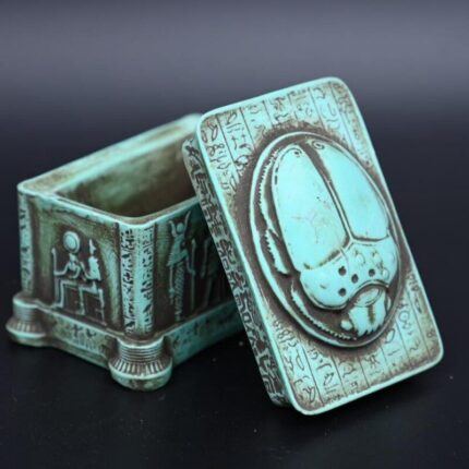 Egyptian Scarab Box, Good Luck Stone Replica