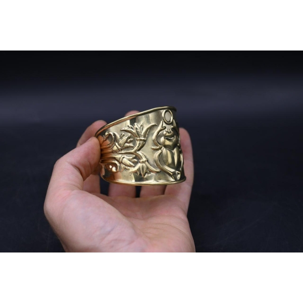 Egyptian Scarab Bracelet: Brass Beetle Amulet, Ancient Mythology Jewelry