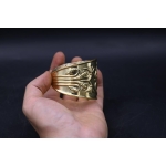 Egyptian Scarab Bracelet: Brass Beetle Amulet, Ancient Mythology Jewelry