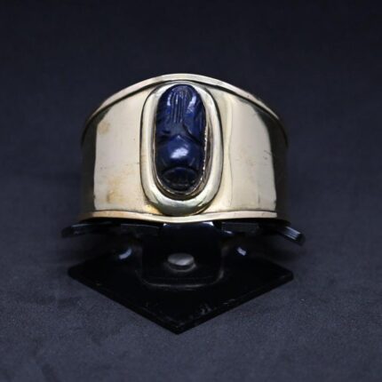 Egyptian Scarab Bracelet: Brass & Lapis Lazuli, Ancient Replica
