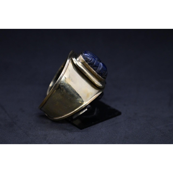 Egyptian Scarab Bracelet: Brass & Lapis Lazuli, Ancient Replica