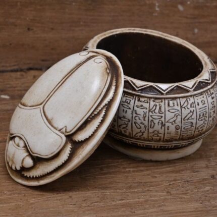 Egyptian Scarab Jewelry Box: Stone Trinket Box, Home Decor