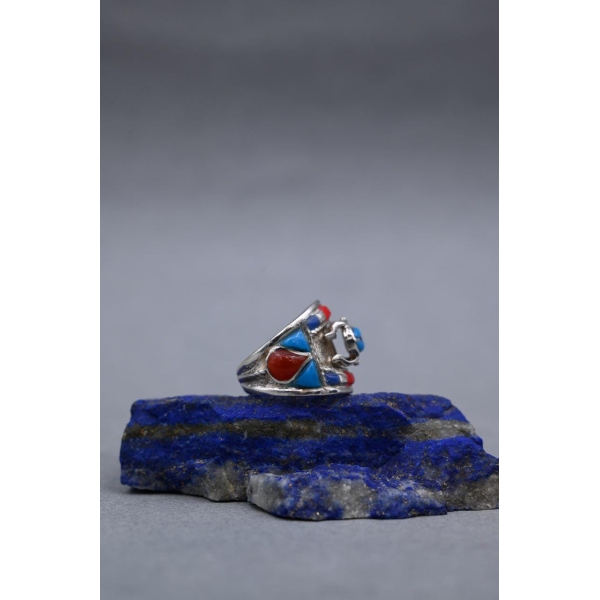 Egyptian Scarab Silver Ring: Handmade Ancient Symbol Ornament