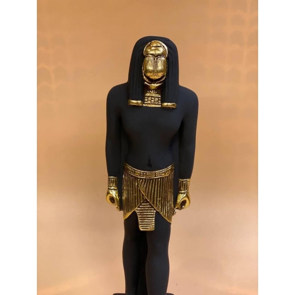 Egyptian Scarab Statue: Human Form Beetle, Replica