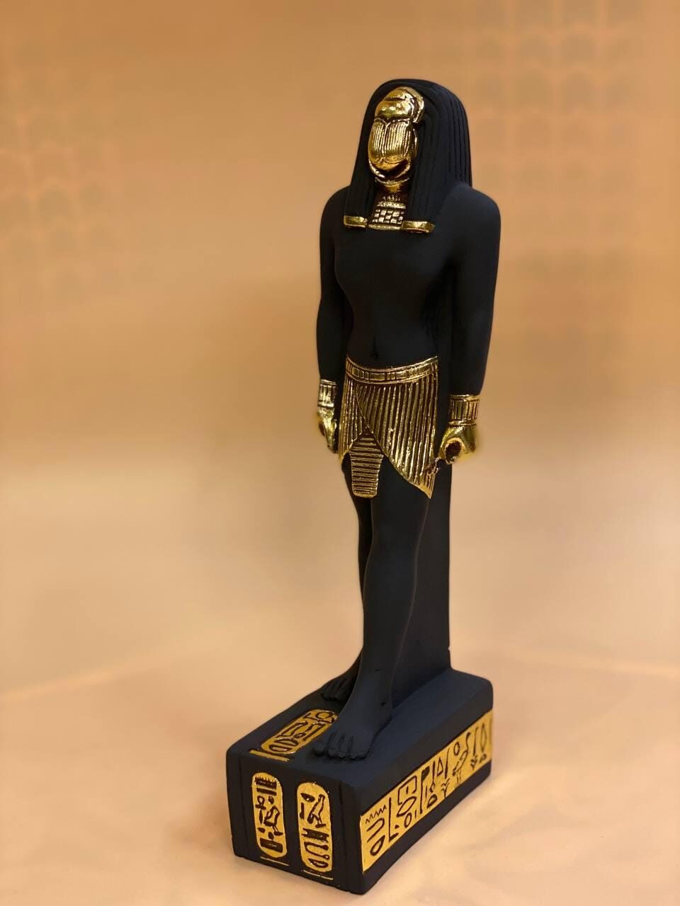 Egyptian Scarab Statue: Human Form Beetle, Replica