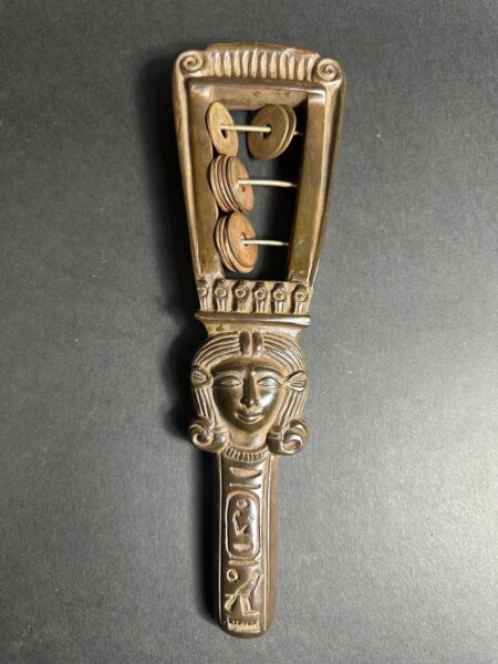 Egyptian Sistrum – Sacred Musical Instrument of Goddess Hathor -Altar Egypt Replica Museum Quality made in Egypt - صورة إضافية 3