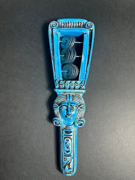 Egyptian Sistrum – Sacred Musical Instrument of Goddess Hathor -Altar Egypt Replica Museum Quality made in Egypt - صورة إضافية 5