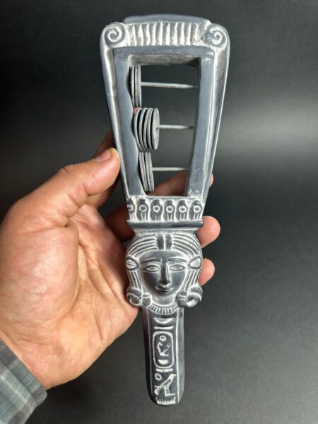 Egyptian Sistrum – Sacred Musical Instrument of Goddess Hathor -Altar Egypt Replica Museum Quality made in Egypt - صورة إضافية 9