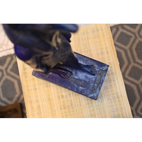 Elegant Statue of God Anubis-Lapis Lazuli Stone-Handcrafted-Antique Egyptian Protection of the Dead Royal Cemetery-Mummification sculptures