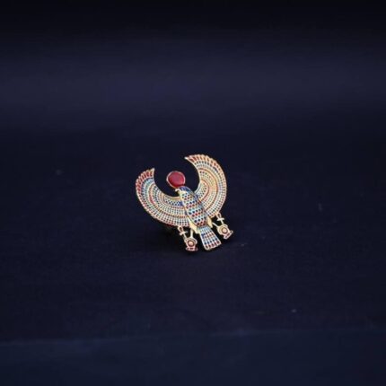 Goddess Nekhbet Ring, Vulture and Sun Disk Ring