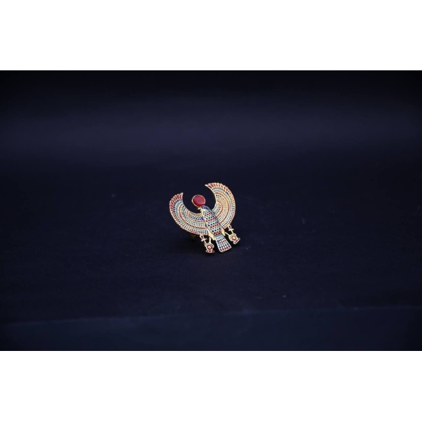 Goddess Nekhbet Ring, Vulture and Sun Disk Ring