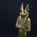 Gold Leaf Anubis Statue – Egyptian God of Mummification - صورة إضافية 4