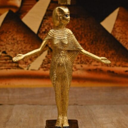 Gold Leaf Isis Statue - Egyptian Goddess Sculpture, Handcraft Antique Decor