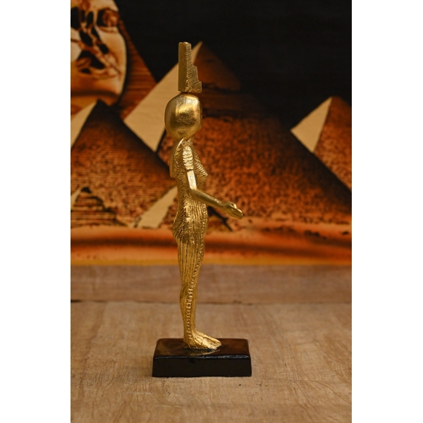 Gold Leaf Isis Statue - Egyptian Goddess Sculpture, Handcraft Antique Decor - صورة إضافية 3