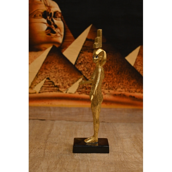 Gold Leaf Isis Statue - Egyptian Goddess Sculpture, Handcraft Antique Decor - صورة إضافية 5