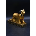 Gold Leaf Sekhmet Statue: Egyptian Lioness Goddess Replica