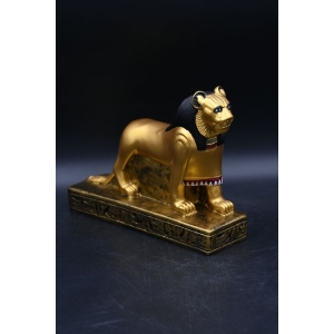 Gold Leaf Sekhmet Statue: Egyptian Lioness Goddess Replica