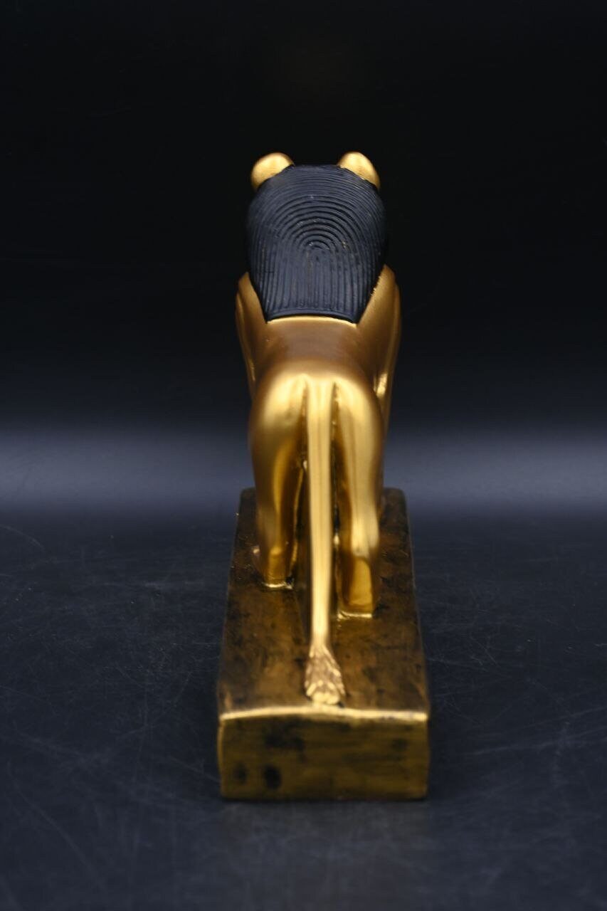 Gold Leaf Sekhmet Statue: Egyptian Lioness Goddess Replica