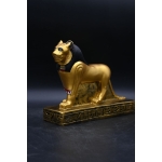 Gold Leaf Sekhmet Statue: Egyptian Lioness Goddess Replica - صورة إضافية 4