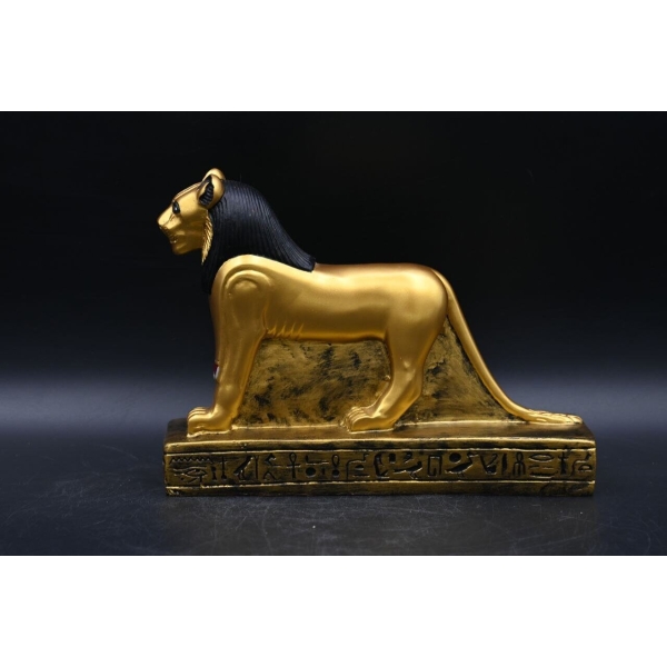 Gold Leaf Sekhmet Statue: Egyptian Lioness Goddess Replica - صورة إضافية 6