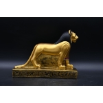Gold Leaf Sekhmet Statue: Egyptian Lioness Goddess Replica - صورة إضافية 7
