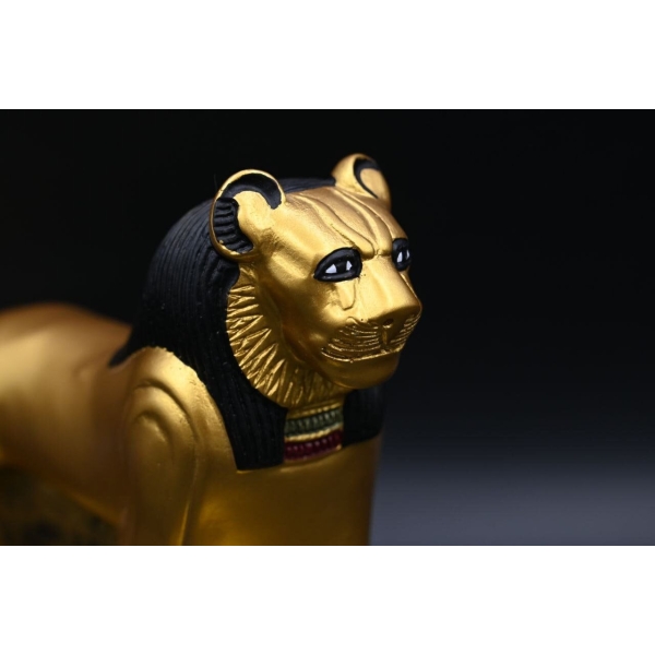 Gold Leaf Sekhmet Statue: Egyptian Lioness Goddess Replica - صورة إضافية 8