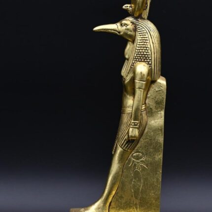 Gold Leaf Thoth Statue: Egyptian God of Wisdom Decor - صورة إضافية 2