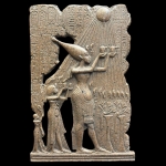 Granite Akhenaten Family Plaque, Ancient Egyptian Replica