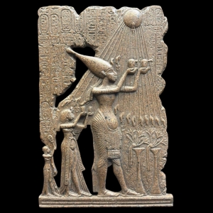 Granite Akhenaten Family Plaque, Ancient Egyptian Replica