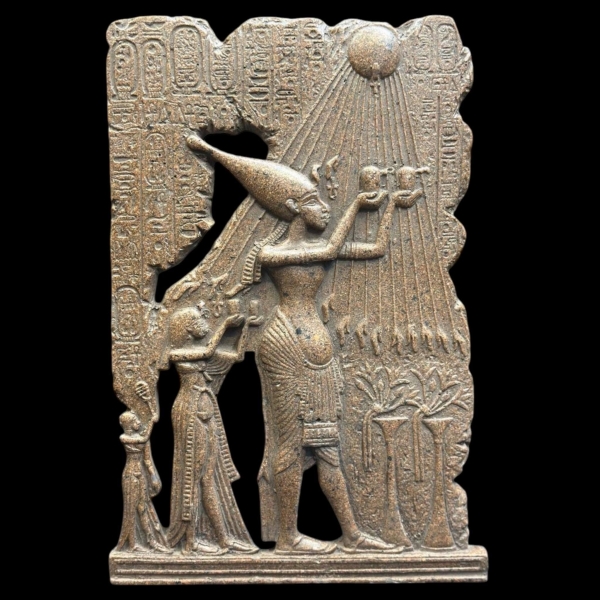 Granite Akhenaten Family Plaque, Ancient Egyptian Replica